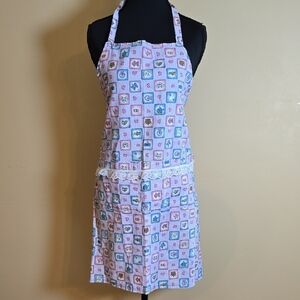 Handmade Pink and Blue Grandmacore Kitchen Apron
